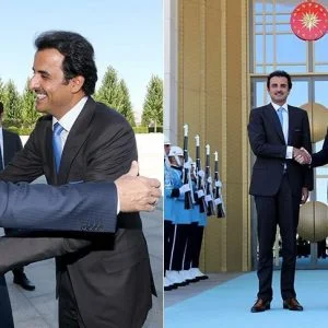 أردوغان يستقبل أمير قطر في المجمع الرئاسي بأنقرة