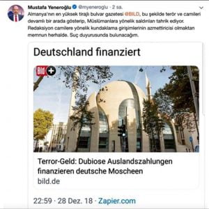 شخصيات تركية “مستاءة” من صحيفة ألمانية تحرض ضد المسلمين